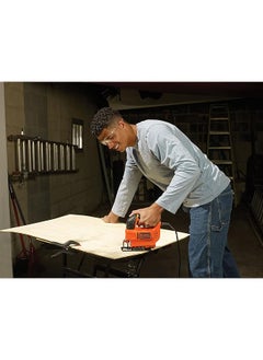 BLACK+DECKER Variable Speed Compact Jigsaw 520W Ergonomic Design Lock On Switch Dust Extraction 0° And 45° Bevel Settings Precision Cuts Lightweight Reliable Orange Ks701Ek Gb  - Image 5