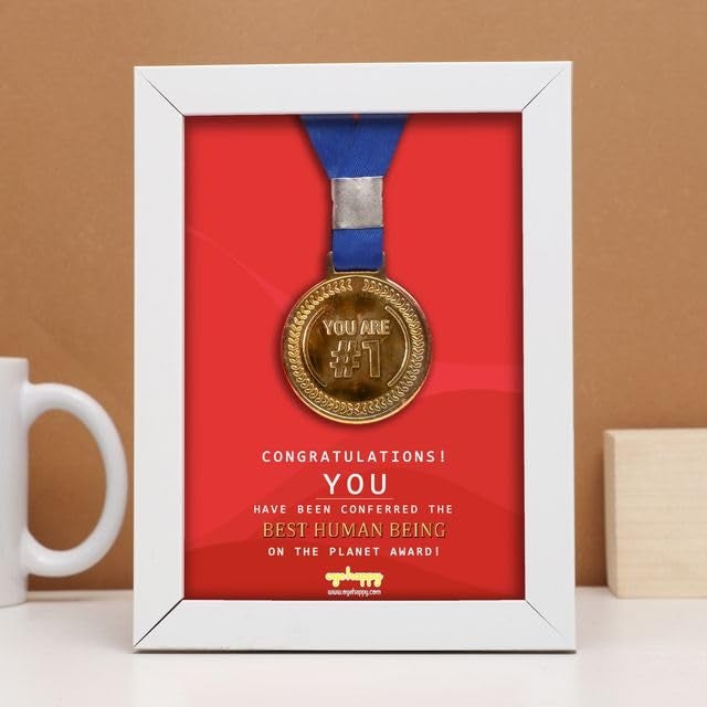 Oye Happy Medal Frame - Friendship Day Gift for Best Friend - Friendship Day Frame - Image 3