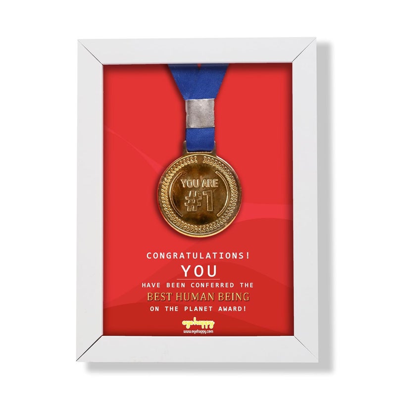 Oye Happy Medal Frame - Friendship Day Gift for Best Friend - Friendship Day Frame - Image 1
