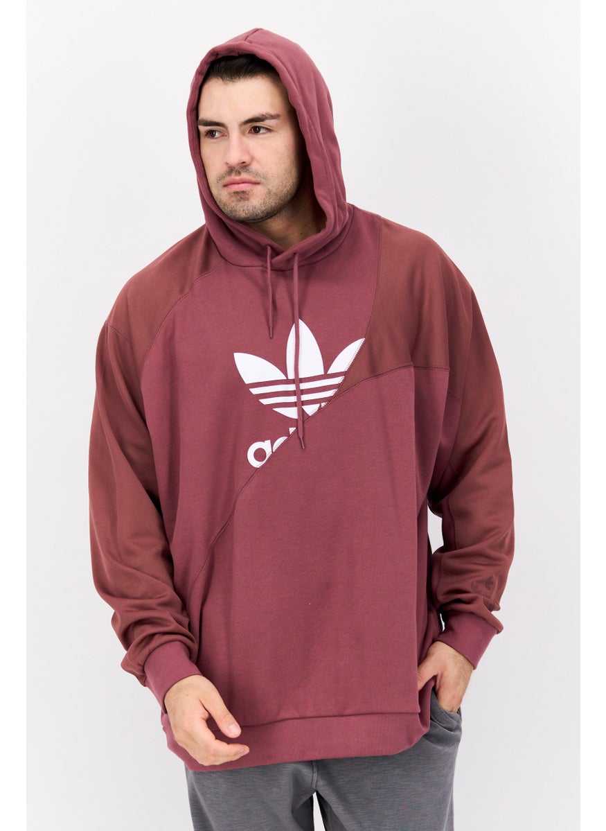 adidas Originals Men Sportwear Fit Long Sleeve Outdoor Hoodie, Light Maroon  - Image 1