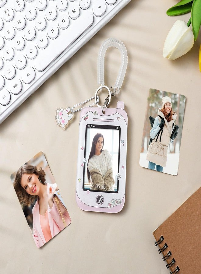JIYIN حامل بطاقات صور JIYIN قطعتين من موسيقى الكيبوب، حامل بطاقة صور 3 بوصة، حامل بطاقة هوية، حامل بطاقة صور كرتونية لطيفة، سلسلة مفاتيح، قلادة بطاقة حافلة، بطاقة ائتمان، بطاقة بنك، مع حلقة معصم حلزونية، متعدد الألوان - Image 5