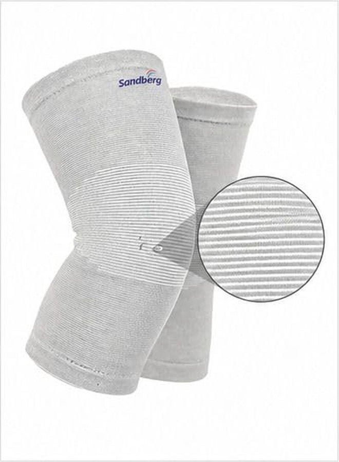 Sandberg Knee Cap for Men & Women | Bamboo Knee Compression Support Sleeve | Soft Padded Stretch Fabric Knees Support for Walking, Training, Sports & General Activities | Grey | 1 Pair | Size 2XL - Image 5