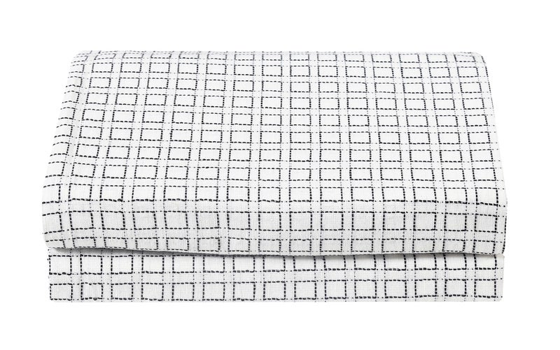 RANGBHAR Handloom Khadi Cotton King Size Bedsheet, 100 x 108 inch, Without Pillow Covers, Woven Checkered Bedcover, White - Image 5