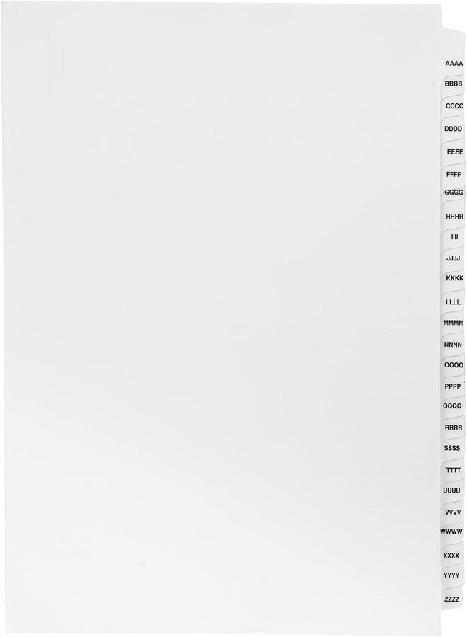 Exhibitindexes® Exhibit Tabs AAAA-ZZZZ (4A-4Z) Legal Tabs Made in USA - Image 1