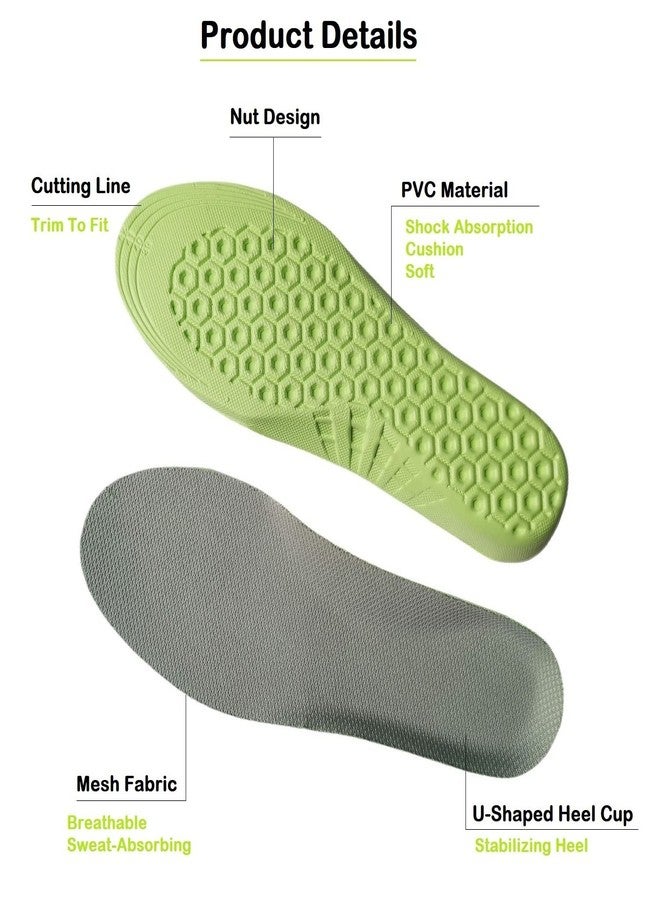 xiaopihou 2 Pairs Honeycomb Elastic Shock Absorbing Shoe Insoles Breathable Sneaker Inserts Sports Shoe Insole Replacement Insoles for Men Women Kids (kids3-4.5 / women4-6.5) - Image 4