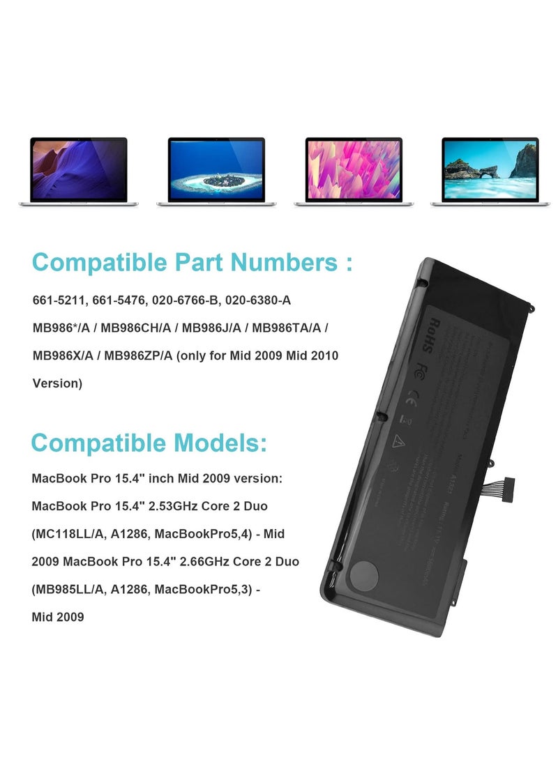 Generic A1286 A1321 Laptop Battery for Apple MacBook Pro 15-inch MB985* / A MB985LL / A MB985TA / A MB985X / A MB985CH / A MB985J / A MB985ZP / A MB986* / A MB986ZP / A MB986ZP / A MC118* / A MC46J  - Image 2