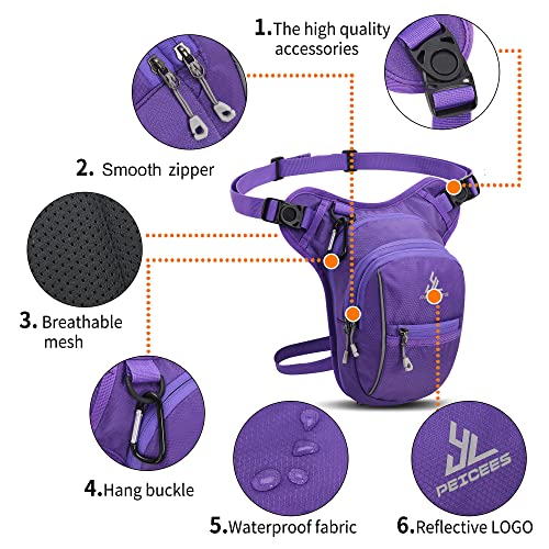 Peicees Leg Bag for Men Fanny Packs Women Men Outdoor Thigh Bags Motorcycle Ride Crossbody Backpack - Image 3