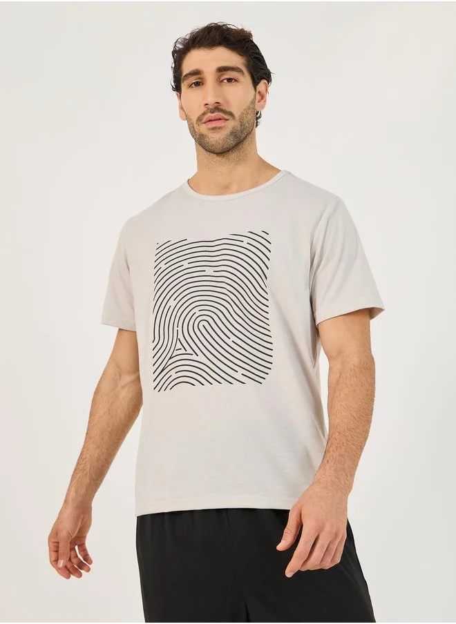 Styli Styli Graphic Print Round Neck T-Shirt and Pyjama Set