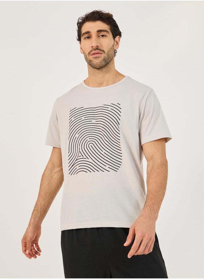 Styli Styli Graphic Print Round Neck T-Shirt and Pyjama Set  - Image 2