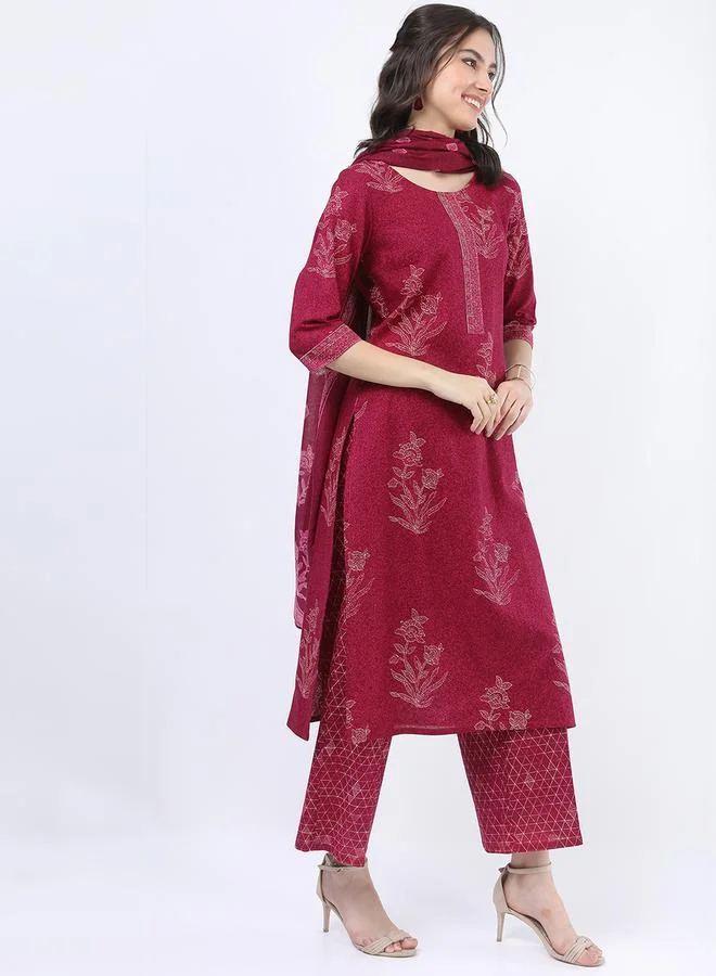 Vishudh Vishudh Women Cotton Kurta Set with Dupatta