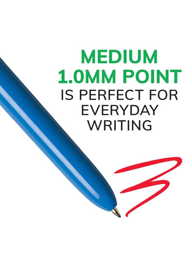 BIC 4-Color Original Retractable Ball Pens, Medium Point (1.0mm), 3-Count Pack, Retractable Ball Pen With Long-Lasting Ink - Image 3