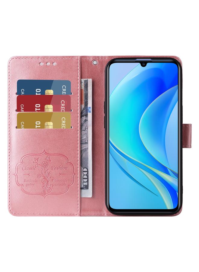 Zaboon Case For Huawei nova Y70 Plus Embossed Butterfly Flowers Leather Phone Case - Image 4