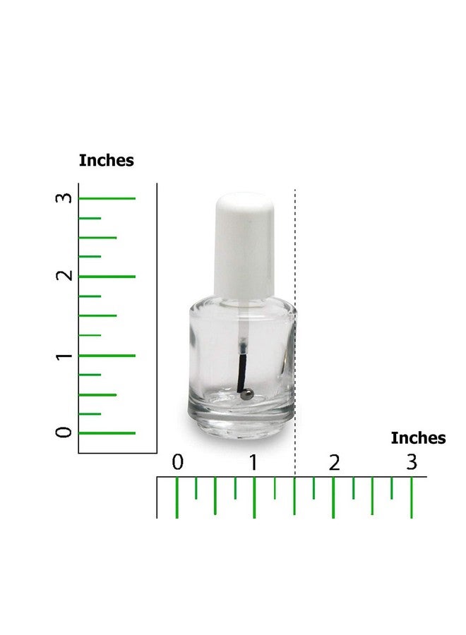 Karlash Premium Empty Polish Bottle Clear + Brush + Mixing Ball + White Cap 0.5 Oz (2 Piece) - Image 2