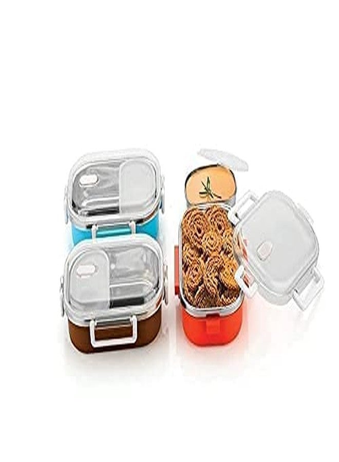Gcrox Airtight Leak Proof Insulated Stainless Steel BPA Free Insulated Lunch/Tiffin Box with Removable Inner Plate for Women and Men Office, Kids to School, Tiffin (Multicolor) - Image 3