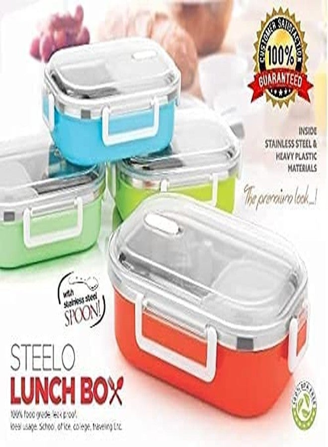 Gcrox Airtight Leak Proof Insulated Stainless Steel BPA Free Insulated Lunch/Tiffin Box with Removable Inner Plate for Women and Men Office, Kids to School, Tiffin (Multicolor) - Image 2