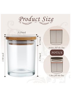SKYLINK 12 Pack 8oz Clear Glass Candle Jars with Bamboo Lids – Complete DIY Candle Making Kit with Wicks, Wick Stickers, Wick Holders & 2 Sets of Labels (Custom & Blank) for Candle Crafting  - Image 2