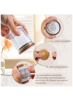 SKYLINK 12 Pack 8oz Clear Glass Candle Jars with Bamboo Lids – Complete DIY Candle Making Kit with Wicks, Wick Stickers, Wick Holders & 2 Sets of Labels (Custom & Blank) for Candle Crafting  - Image 5