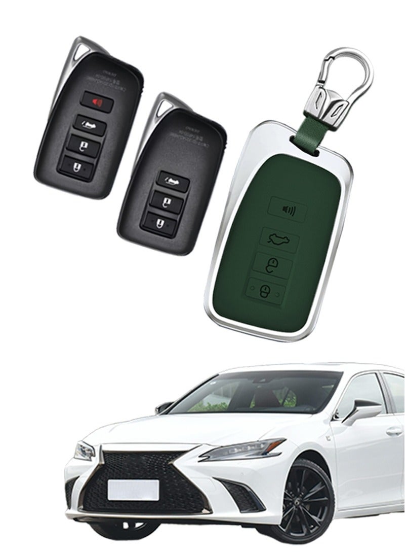 غطاء مفتاح السيارة ، مناسب لـ Lexus ، مفاتيح السيارة الملفوفة تمامًا ، عالية الجودة ، مقاومة للسقوط ، مادة: الطبقة الأولى من جلد البقر وسبائك الألومنيوم. - Image 1