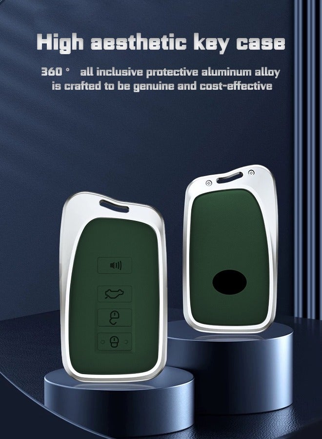 غطاء مفتاح السيارة ، مناسب لـ Lexus ، مفاتيح السيارة الملفوفة تمامًا ، عالية الجودة ، مقاومة للسقوط ، مادة: الطبقة الأولى من جلد البقر وسبائك الألومنيوم. - Image 2