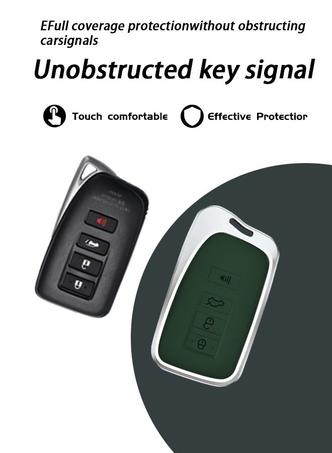 غطاء مفتاح السيارة ، مناسب لـ Lexus ، مفاتيح السيارة الملفوفة تمامًا ، عالية الجودة ، مقاومة للسقوط ، مادة: الطبقة الأولى من جلد البقر وسبائك الألومنيوم. - Image 3