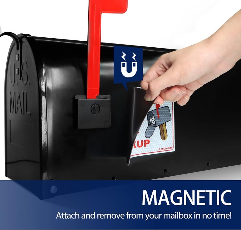 Anley Magnetic Outgoing Mail Pickup Sign for MailBox - Universal Replacement for Metal Mail Box Alert Red Flags - 4x6 IN (3 Pack) - Image 4