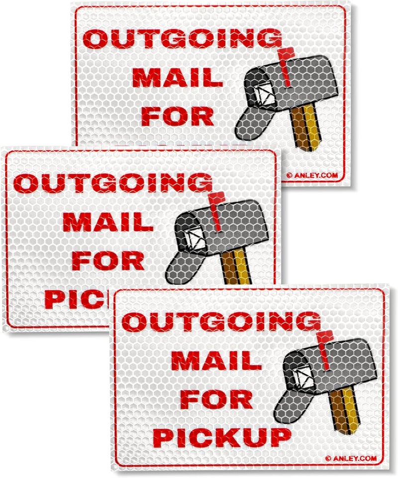 Anley Magnetic Outgoing Mail Pickup Sign for MailBox - Universal Replacement for Metal Mail Box Alert Red Flags - 4x6 IN (3 Pack) - Image 1