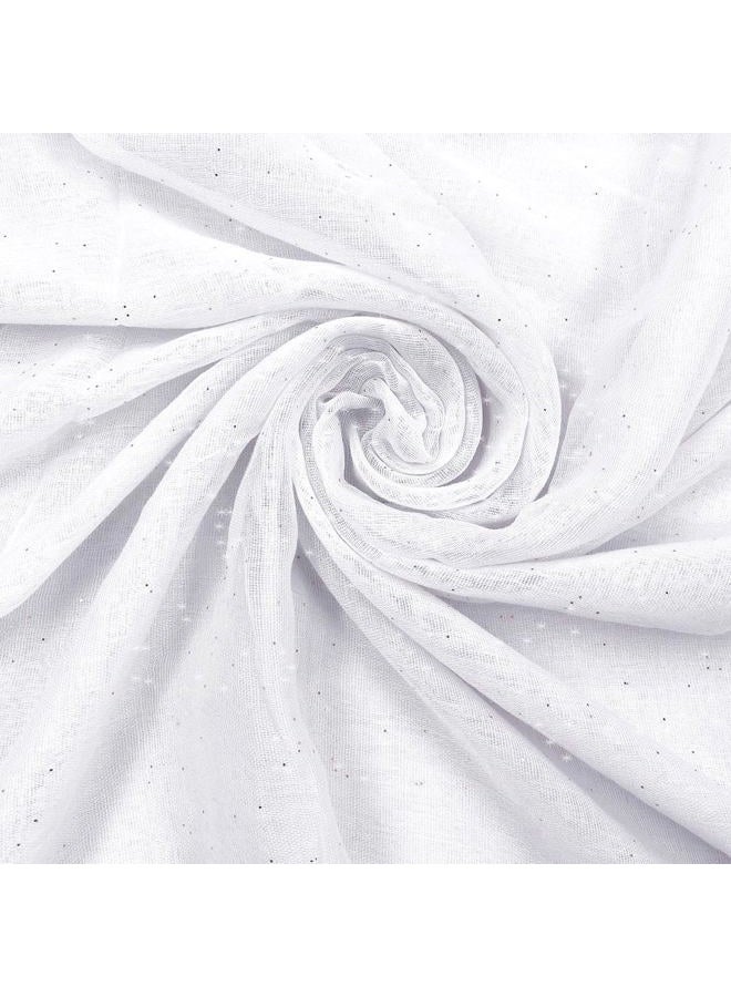 Woogwin Women's Cotton Scarves Lady Light Soft Fashion Solid Scarf Wrap Shawl, Glitter White, One size - Image 2