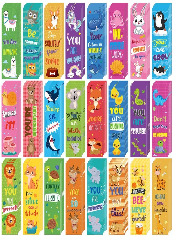 MotiMind 96 Pcs 24 Styles Bookmarks Bulk Teacher Bookmarks for Students Back to School Supplies Classroom Reward Inspirational Gifts for Kids Motivational - Image 1