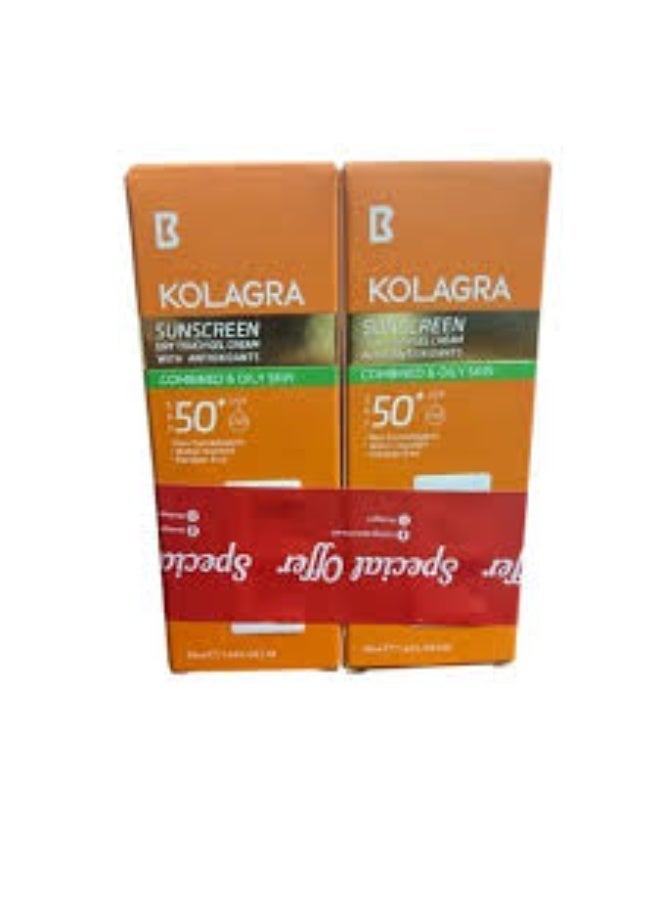 KOLAGRA SUNSCREEN GEL CREAM SPF50+ 50ML 1+1 - Image 2