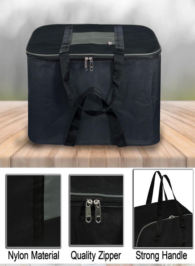 ACORMEK Large Clothes Storage Bag Underbed Storage Bag Moisture Proof Cloth Organiser Nylon Big Underbed Storage Bag with Zippered Closure and Handle(54x46x28cm) (Grey Black, (Pack Of 5) - Image 3