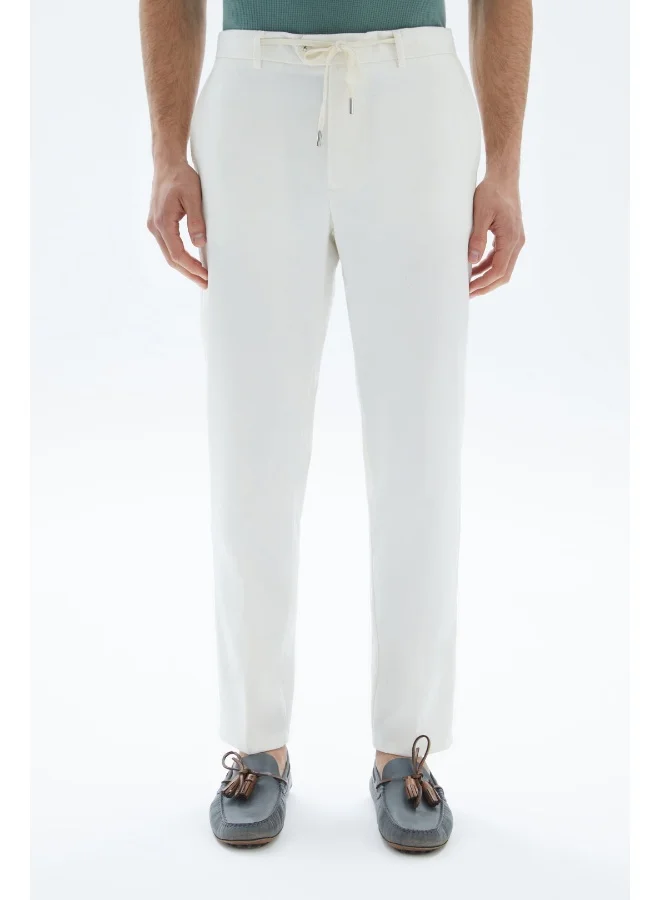Wecre8 White Textured Trousers