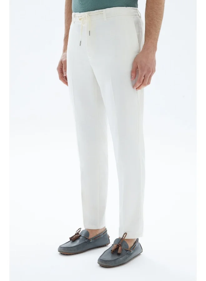 Wecre8 White Textured Trousers