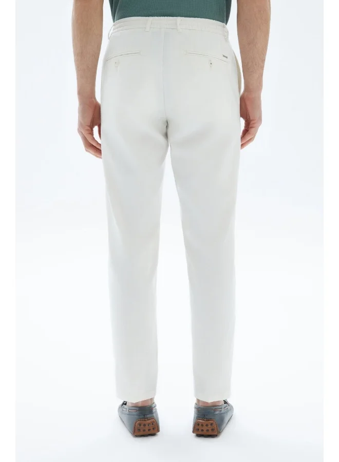 Wecre8 White Textured Trousers