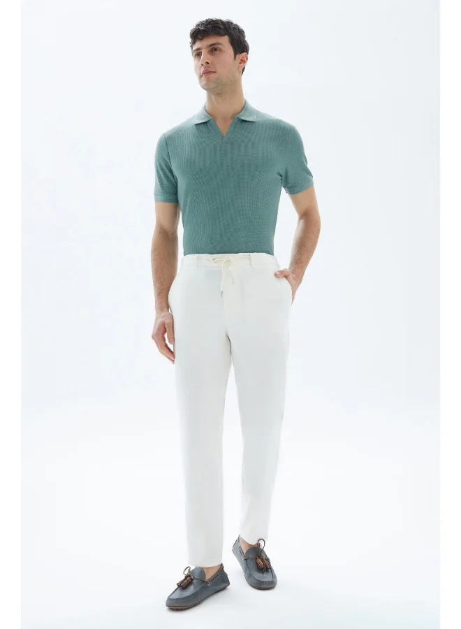 Wecre8 White Textured Trousers