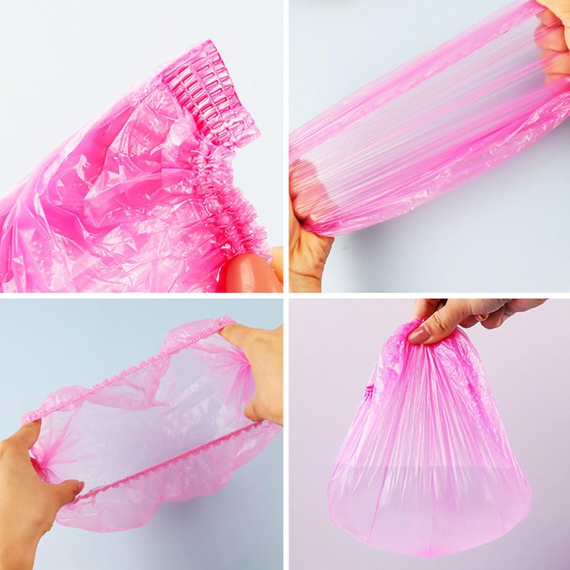 MISSJOJIAY 200 PCS Disposable Shower Caps Thickened Waterproof Hair Bath Caps for Women Men Girls Travel Spa Hotel Home Use Salon - Multi-Purpose Elastic Plastic Shower Caps, Essentials Accessories 18.1" (Pink) - Image 4