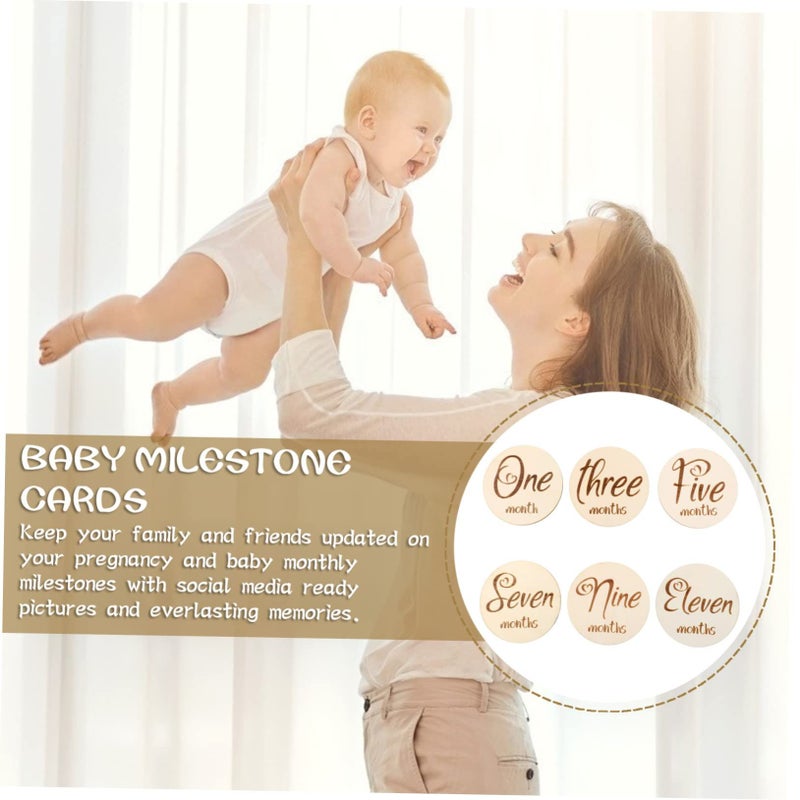 Double Sided Milestone Cards 6pcs Newborn Baby Month Photo Prop - Image 5