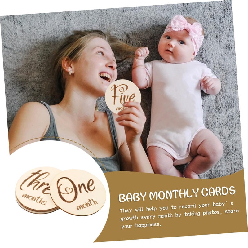 Double Sided Milestone Cards 6pcs Newborn Baby Month Photo Prop - Image 4