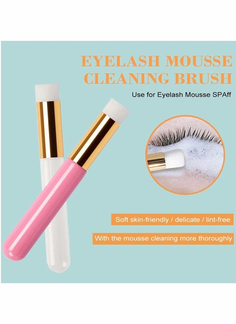 KASTWAVE Lash Shampoo Brushes, Nose Pore Deep Cleaning Brushes, Peel Off Blackhead Brush Remover Tool, Facial Cleansing Brushes, Eyelash Extensions Cleanser Brushes, Cleaning Brush for Salon( 2Pcs White Pink)  - Image 2