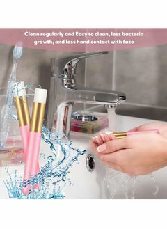 KASTWAVE Lash Shampoo Brushes, Nose Pore Deep Cleaning Brushes, Peel Off Blackhead Brush Remover Tool, Facial Cleansing Brushes, Eyelash Extensions Cleanser Brushes, Cleaning Brush for Salon( 2Pcs White Pink)  - Image 4