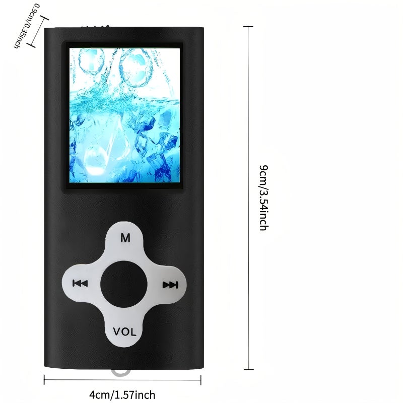 مشغل MP3 بسعة 32 جيجابايت مع شاشة LCD زرقاء، ومزود بفتحة بطاقة ذاكرة مدمجة ومقبس سماعات، مشغل وسائط محمول للموسيقى والفيديوهات والكتب الإلكترونية، جهاز بحجم الجيب. - Image 4