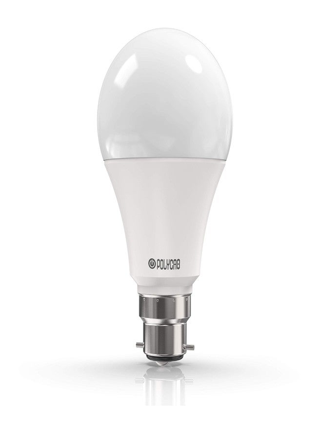 Polycab مصباح LED موفر للطاقة من بوليكاب إيليوس، قاعدة B22، 12 واط، ضوء نهاري بارد (عبوة من قطعتين) - أبيض - Image 1