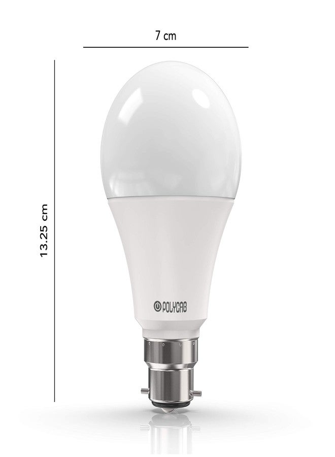 Polycab مصباح LED موفر للطاقة من بوليكاب إيليوس، قاعدة B22، 12 واط، ضوء نهاري بارد (عبوة من قطعتين) - أبيض - Image 4