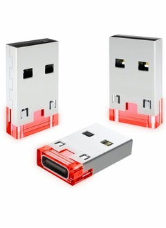 USB A Male to C Female Adapter 3 Pack, Adaptor with Atmosphere Light Type Converter Compatible iPhone14/13 Pro Max, Airpods, Apple iWatch, Samsung Galaxy S22, Google Pixel