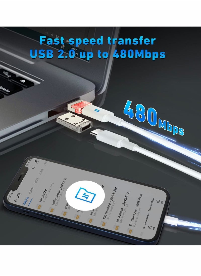 Y&D - USB A Male to C Female Adapter 3 Pack, Adaptor with Atmosphere Light Type Converter Compatible iPhone14/13 Pro Max, Airpods, Apple iWatch, Samsung Galaxy S22, Google Pixel - Image 1