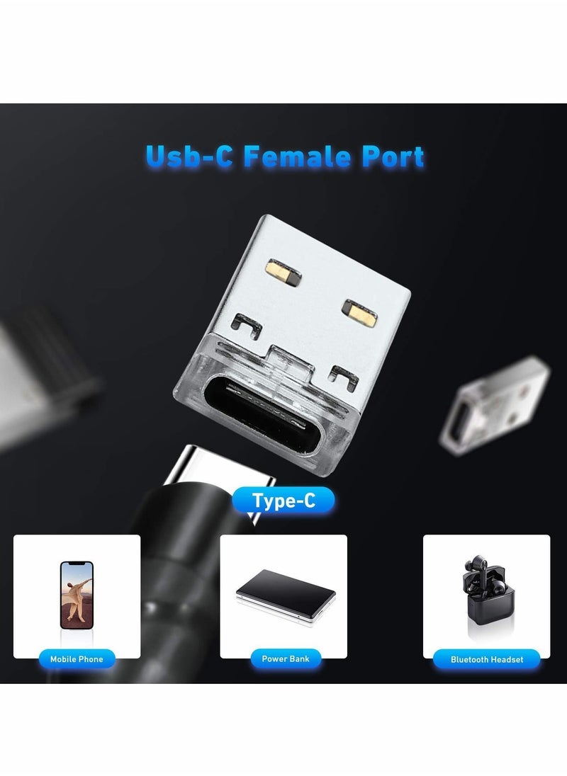 Y&D - USB A Male to C Female Adapter 3 Pack, Adaptor with Atmosphere Light Type Converter Compatible iPhone14/13 Pro Max, Airpods, Apple iWatch, Samsung Galaxy S22, Google Pixel - Image 1