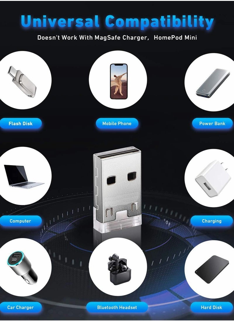 Y&D - USB A Male to C Female Adapter 3 Pack, Adaptor with Atmosphere Light Type Converter Compatible iPhone14/13 Pro Max, Airpods, Apple iWatch, Samsung Galaxy S22, Google Pixel - Image 1