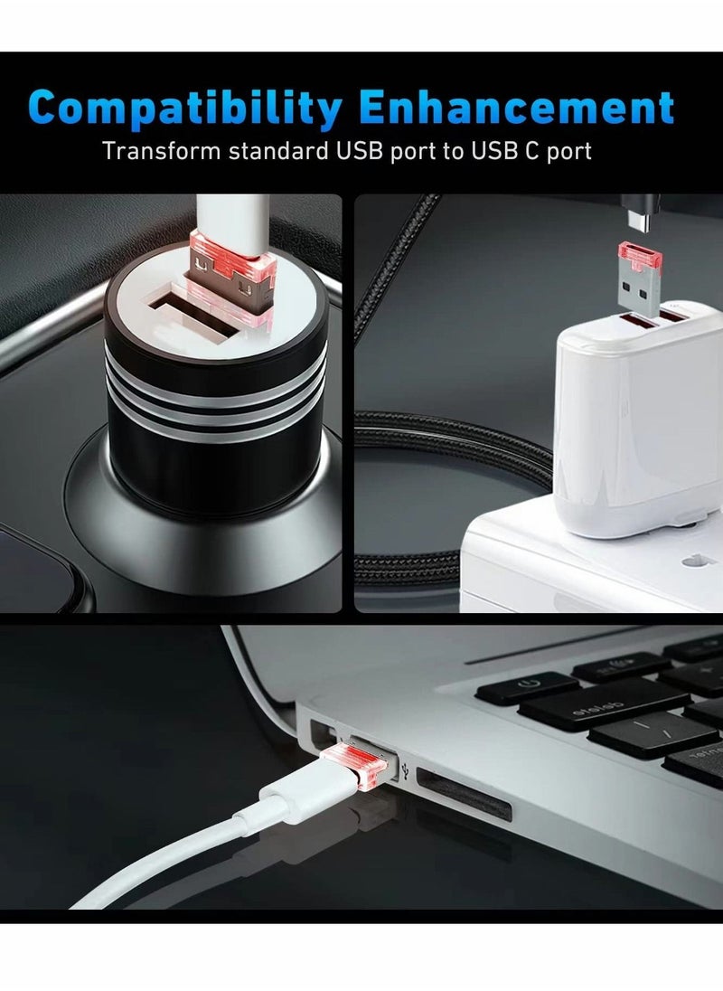 Y&D - USB A Male to C Female Adapter 3 Pack, Adaptor with Atmosphere Light Type Converter Compatible iPhone14/13 Pro Max, Airpods, Apple iWatch, Samsung Galaxy S22, Google Pixel - Image 1
