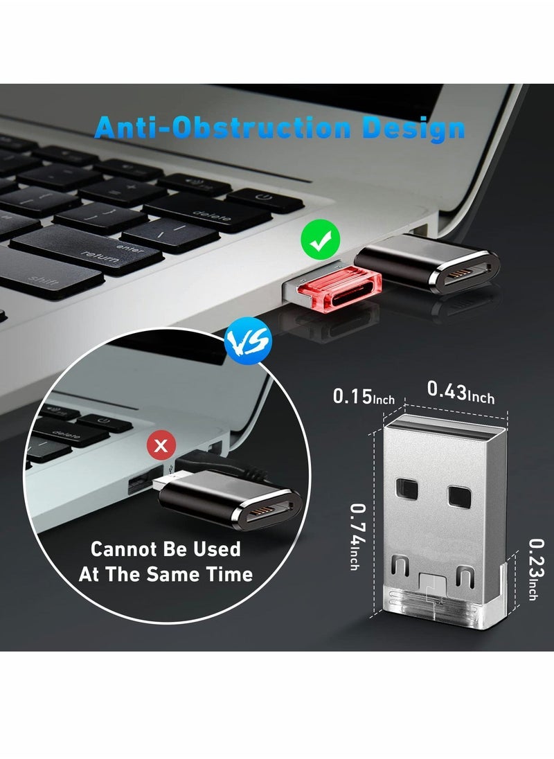 Y&D - USB A Male to C Female Adapter 3 Pack, Adaptor with Atmosphere Light Type Converter Compatible iPhone14/13 Pro Max, Airpods, Apple iWatch, Samsung Galaxy S22, Google Pixel - Image 1
