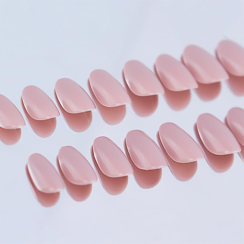 Feelhigh 24 Press On Nails - Natural Reusable Stick On Tips, Salon-Like Jelly Glue False Nails for Women Girls - 12 Sizes Kit (7) - Image 3
