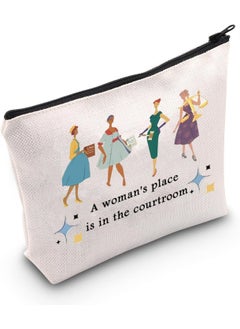 WCGXKO WCGXKO Future Lawyer Gift LawSchool Student Graduation Gift A Woman's Place Is In The Courtroom Cosmetic Bag (In The Courtroom Bag) 